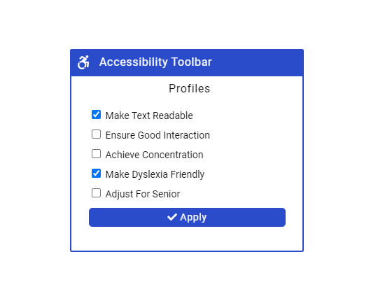 Accessibility Profiles Section