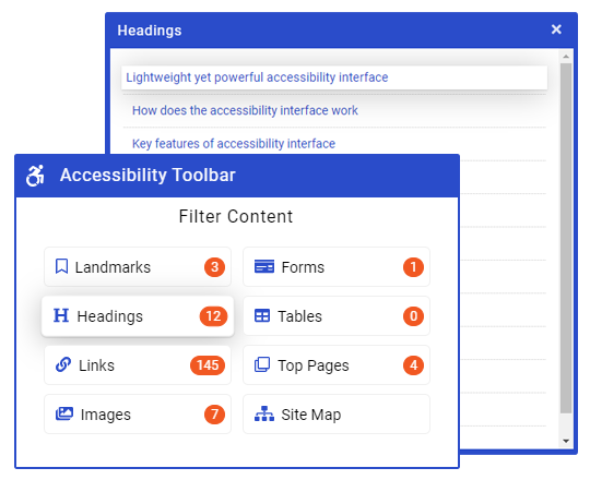 Filter Content Section